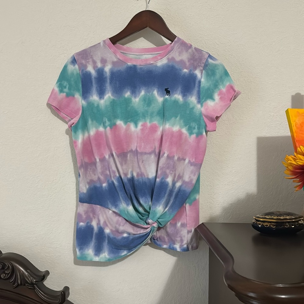Abercrombie Kids Girls Tie Dye Tied Tee Shirt Short Sleeve